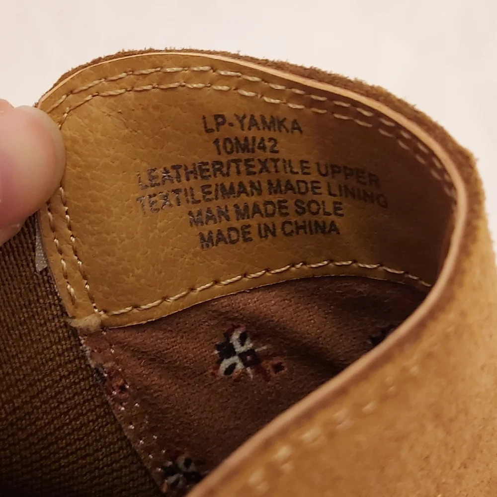 Lucky Brand "Yamka" Tan Suede Leather Wedge Bootes in Size 10 M - Picture 10 of 11